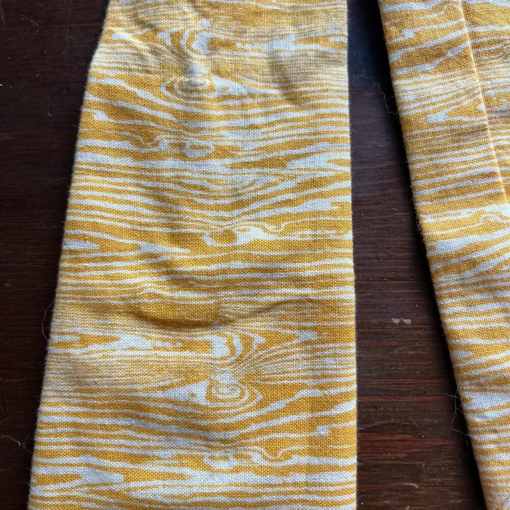 Boy's Necktie Marigold Yellow Faux Bois Motif